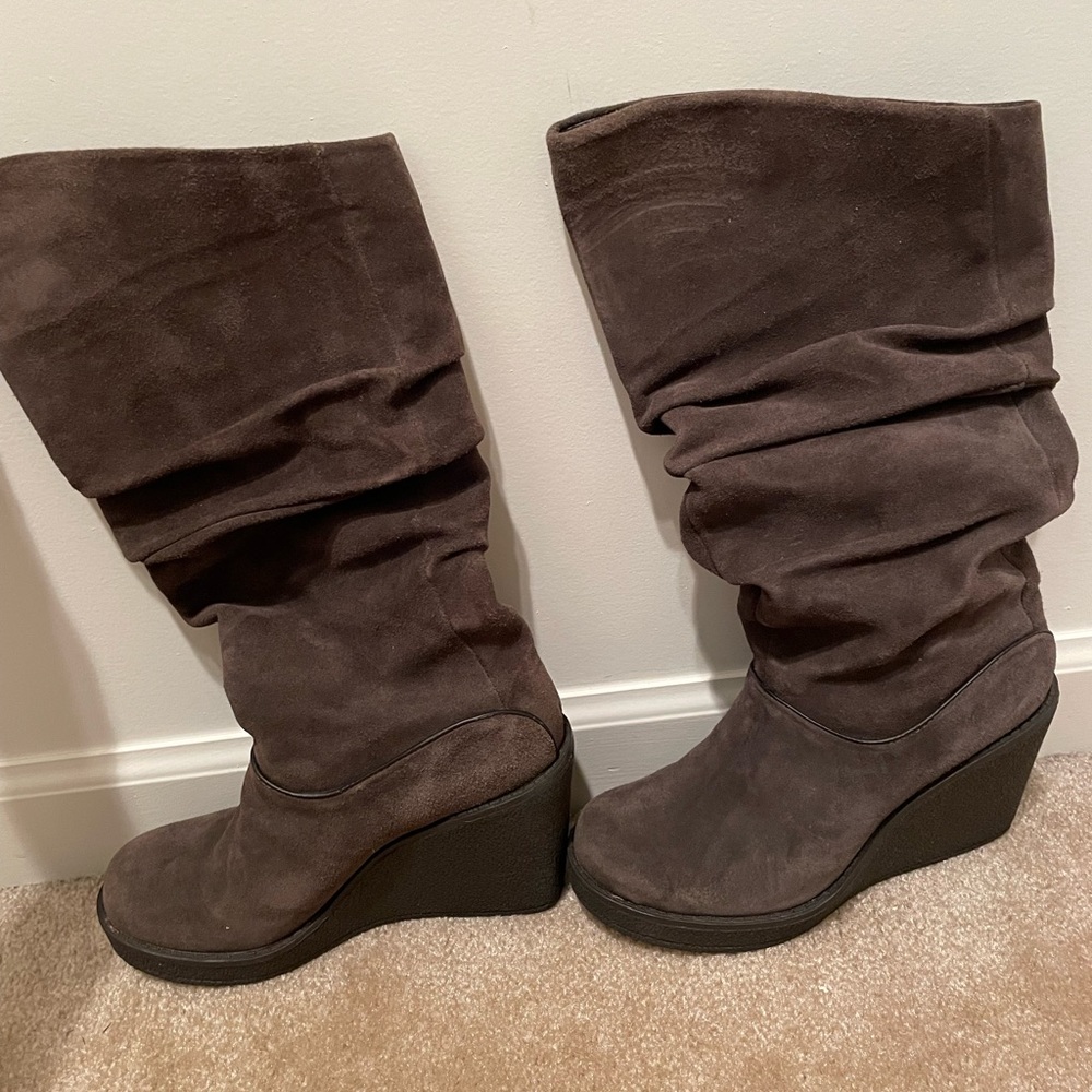 Aldo Brown wedge boots